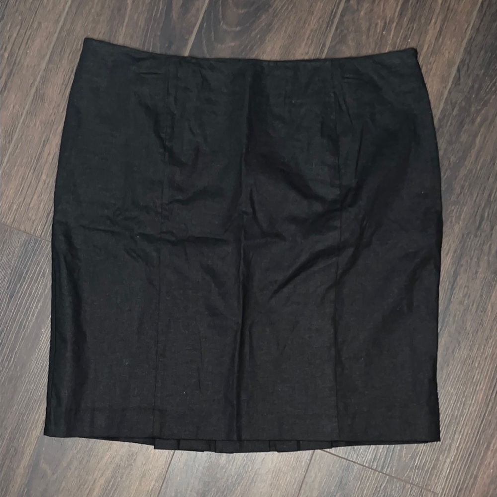 New York & Company Black Linen Skirt, Size: 14 average